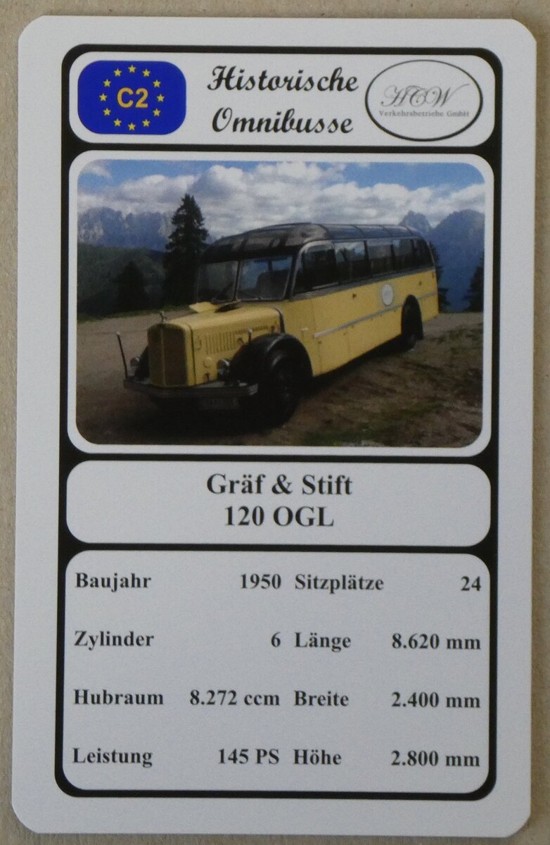 (271'631) - Quartett-Spielkarte mit Gr�f & Stift 120 OGL von 1950 am 2. Februar 2025 in Thun