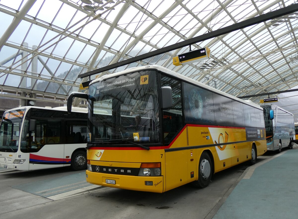 (271'917) - Tschannen, Zofingen - Nr. 7/AG 14'483/PID 90 - Setra am 14. Februar 2025 in Chur, Postautostation