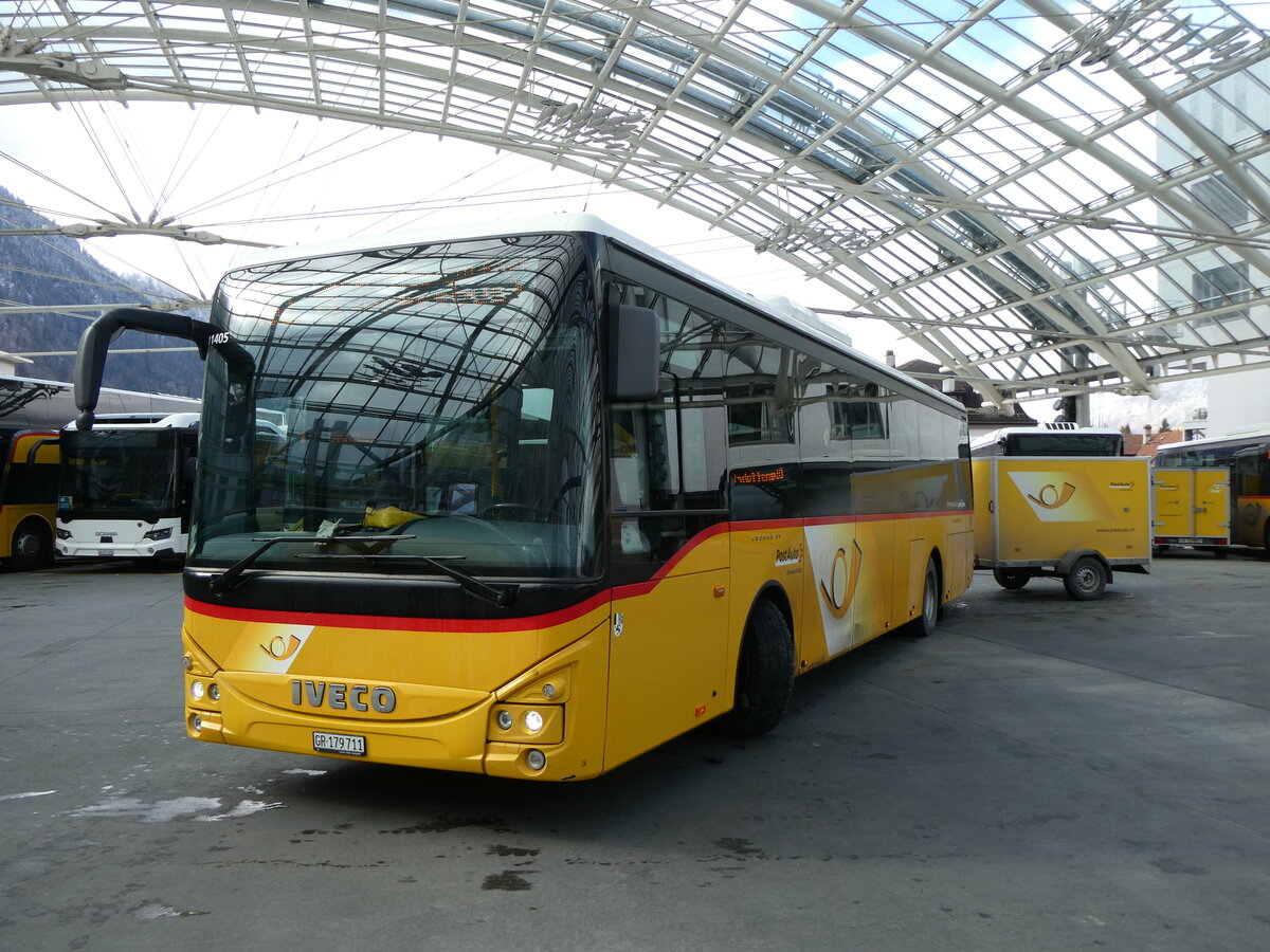(272'024) - PostAuto Graub�nden - GR 179'711/PID 11'405 - Iveco am 14. Februar 2025 in Chur, Postautostation