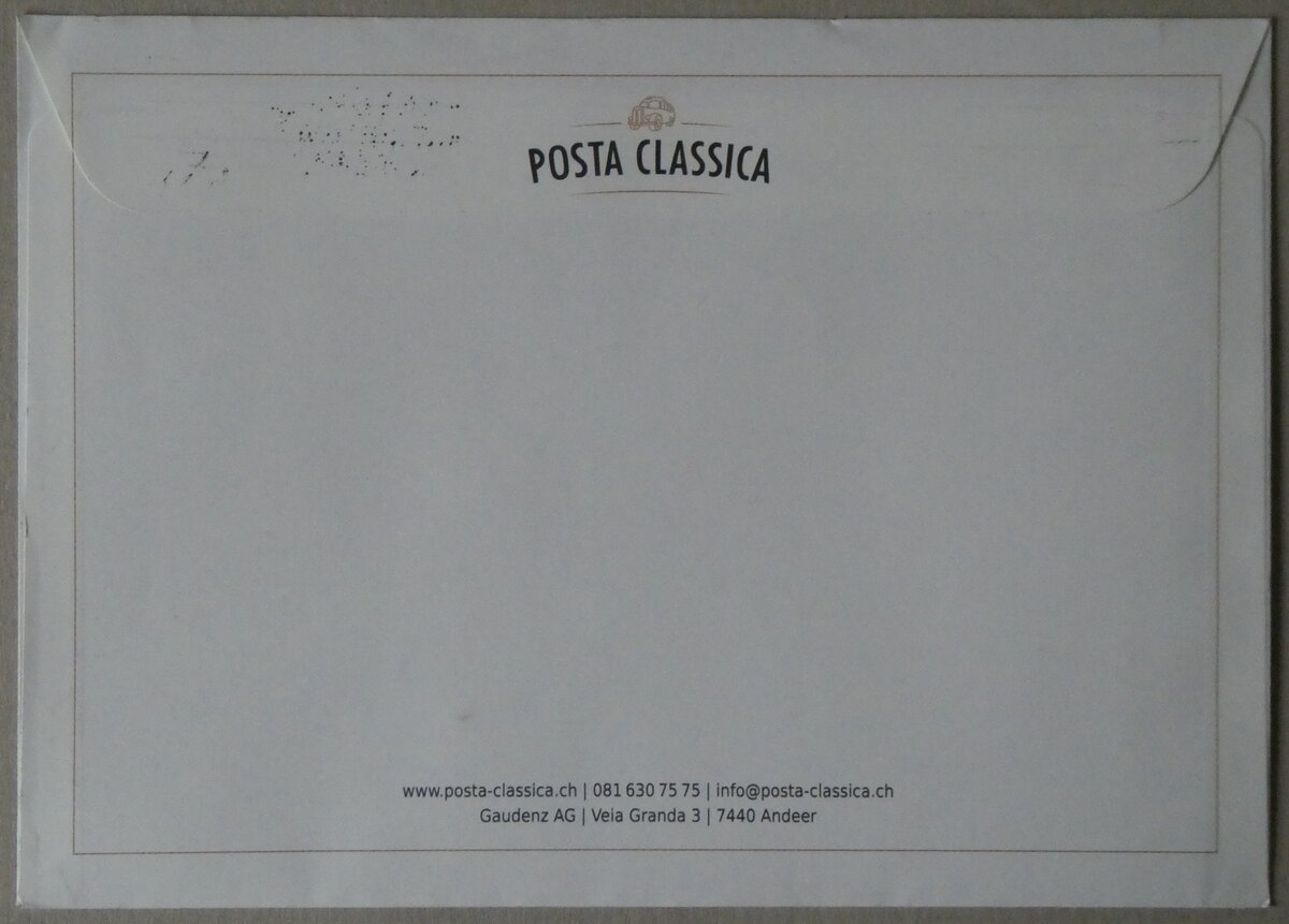 (272'141) - Posta Classica-Briefumschlag vom 12. Februar 2025 am 16. Februar 2025 in Thun (R�ckseite)