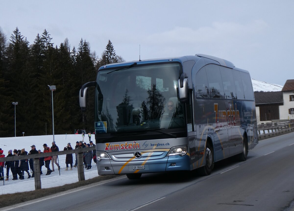(272'379) - L�tscher, Haldenstein - GR 86'649 - Mercedes (ex Zumstein, Chur) am 22. Februar 2025 in Lantsch/Lenz, Biathlon-WM