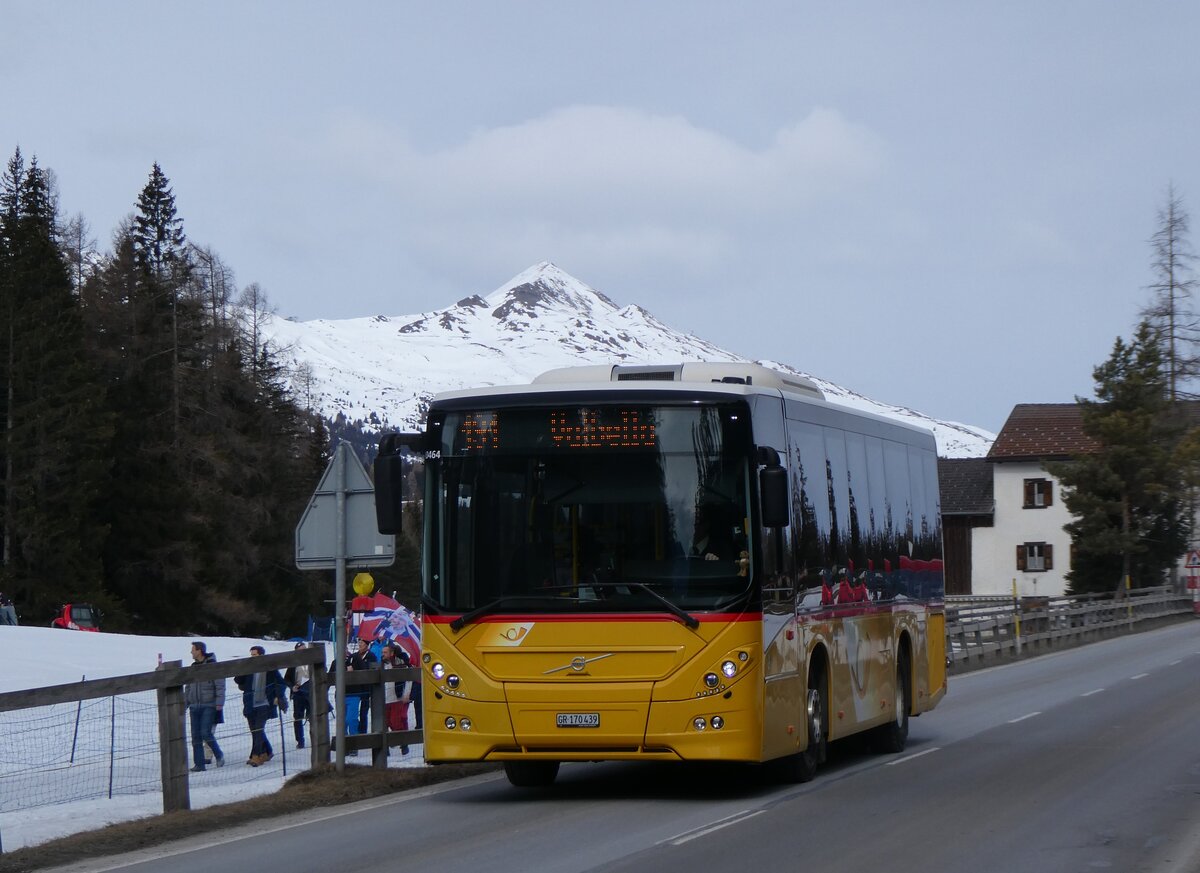 (272'380) - PostAuto Graub�nden - GR 170'439/PID 10'464 - Volvo am 22. Februar 2025 in Lantsch/Lenz, Biathlon-WM