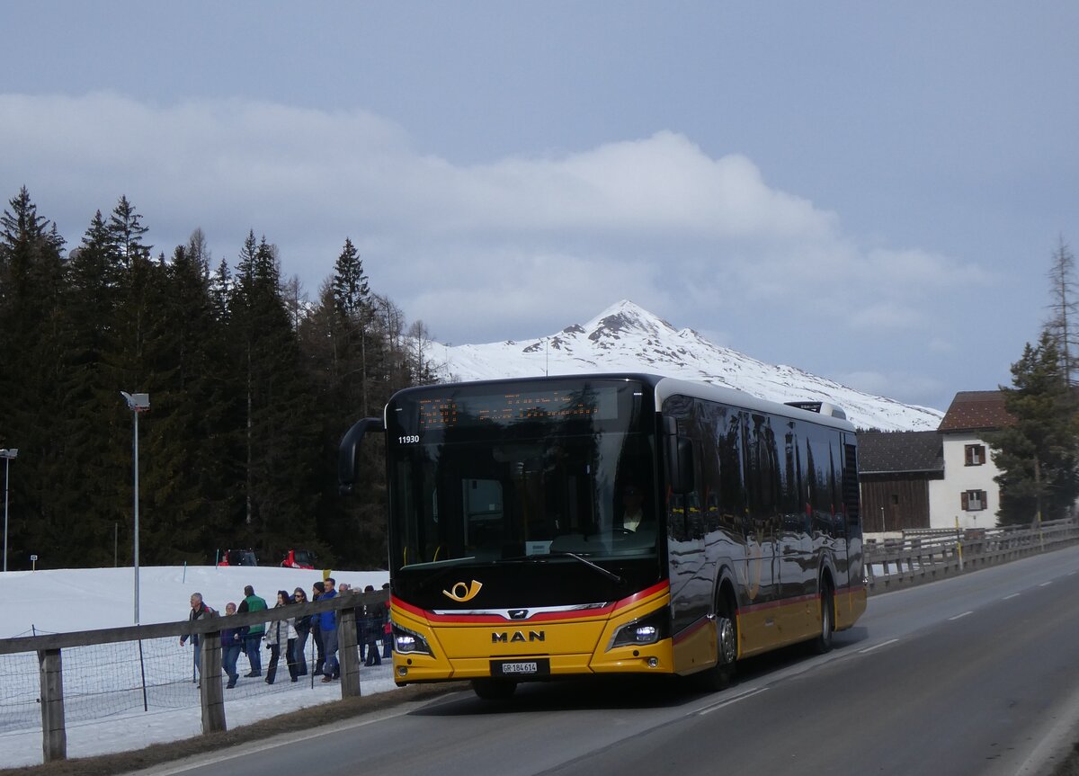 (272'392) - PostAuto Graub�nden - GR 184'614/PID 11'930 - MAN am 22. Februar 2025 in Lantsch/Lenz, Biathlon-WM
