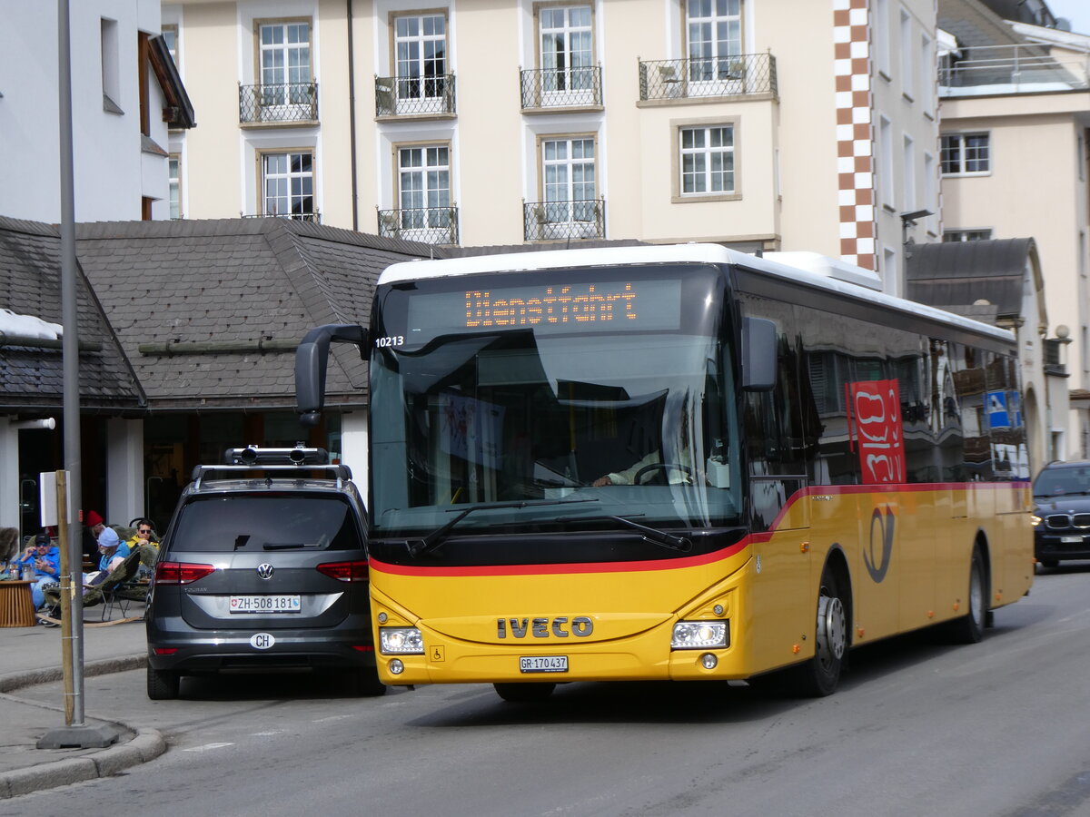 (272'417) - PostAuto Graub�nden - GR 170'437/PID 10'213 - Iveco am 22. Februar 2025 in Lenzerheide, Post