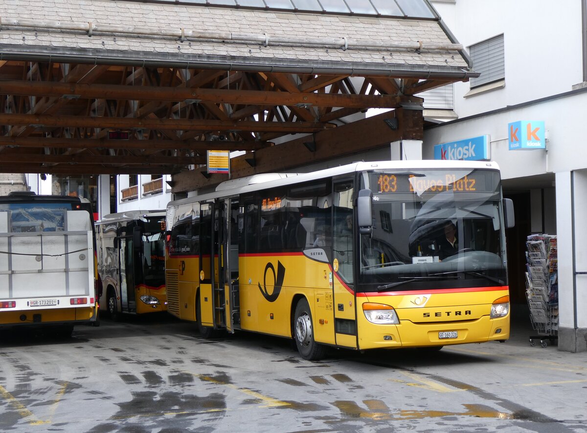 (272'421) - PostAuto Graub�nden - GR 160'326/PID 10'046 - Setra (ex AutoPostale Ticino) am 22. Februar 2025 in Lenzerheide, Post