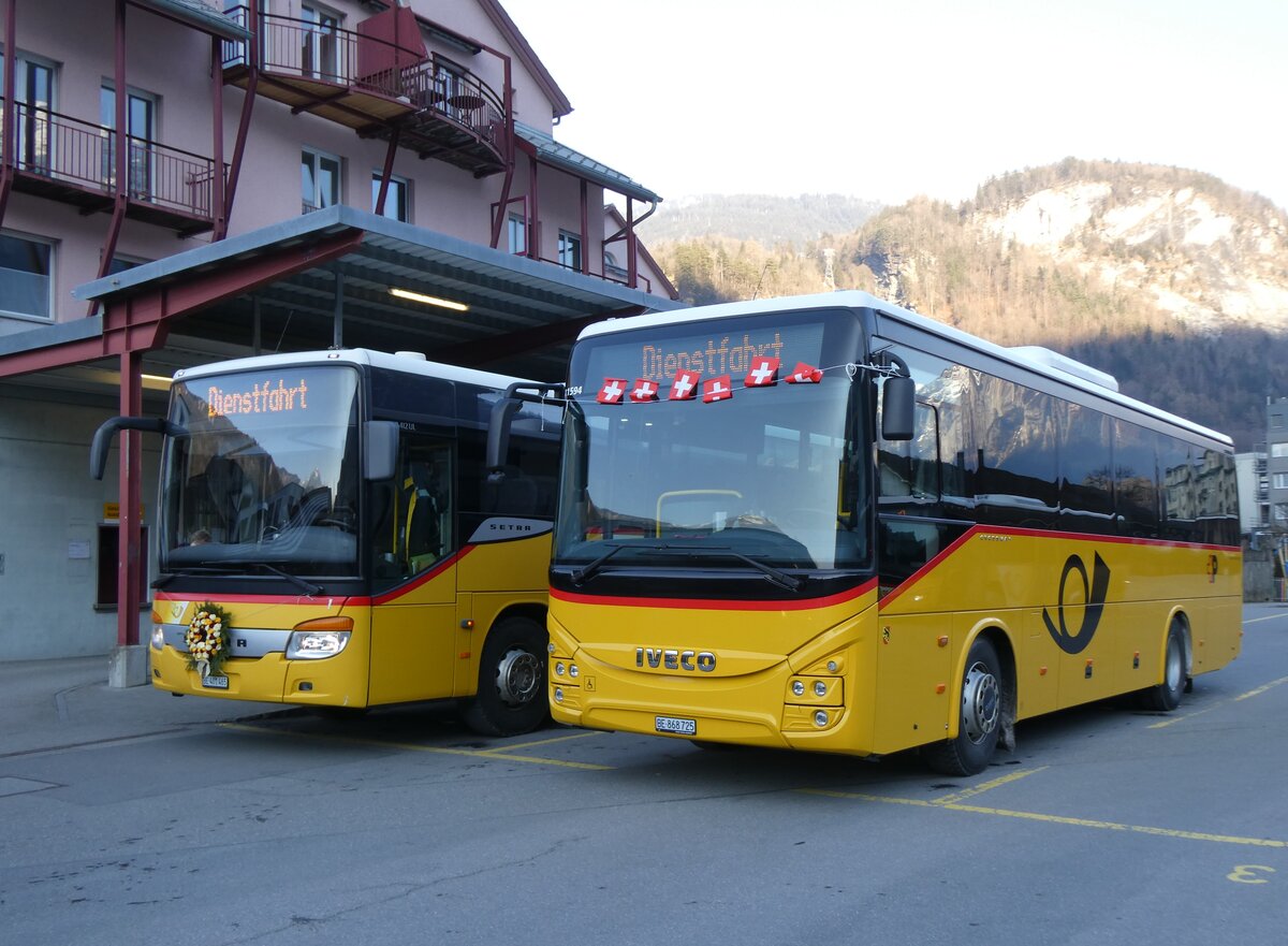 (272'607) - Fl�ck, Brienz - Nr. 25/BE 868'725/PID 11'594 - Iveco am 2. M�rz 2025 in Meiringen, Postautostation