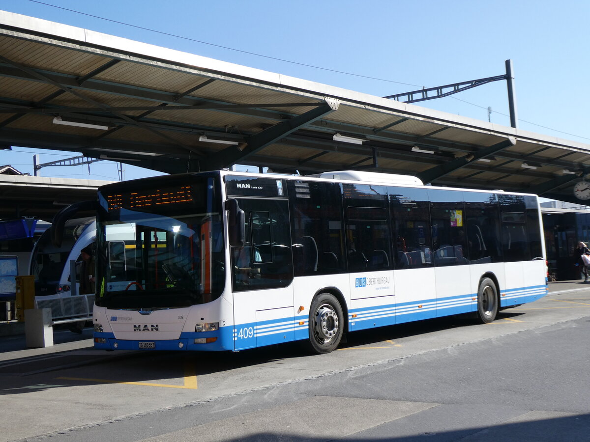 (272'645) - BOTG Amriswil - Nr. 409/TG 180'557 - MAN (ex Nr. 14) am 4. M�rz 2025 beim Bahnhof Romanshorn