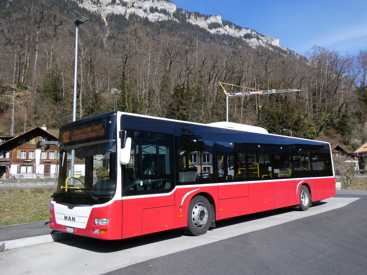 (272'672) - PostAuto Bern - BE 654'090/PID 12'339 - MAN (ex Dr. Richard, A-Wien Nr. 1419) am 7. M�rz 2025 in Ringgenberg, S�ge