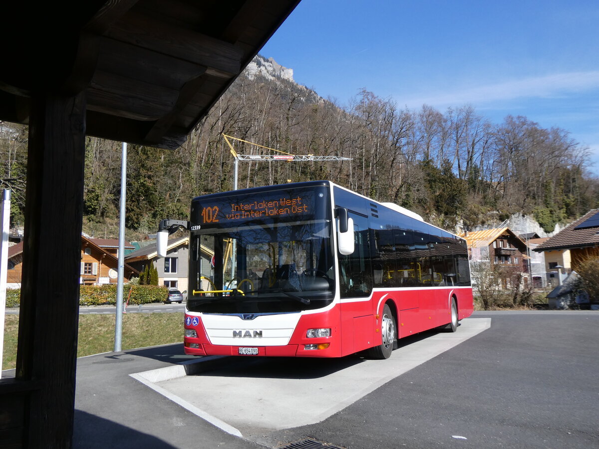 (272'678) - PostAuto Bern - BE 654'090/PID 12'339 - MAN (ex Dr. Richard, A-Wien Nr. 1419) am 7. M�rz 2025 in Ringgenberg, S�ge