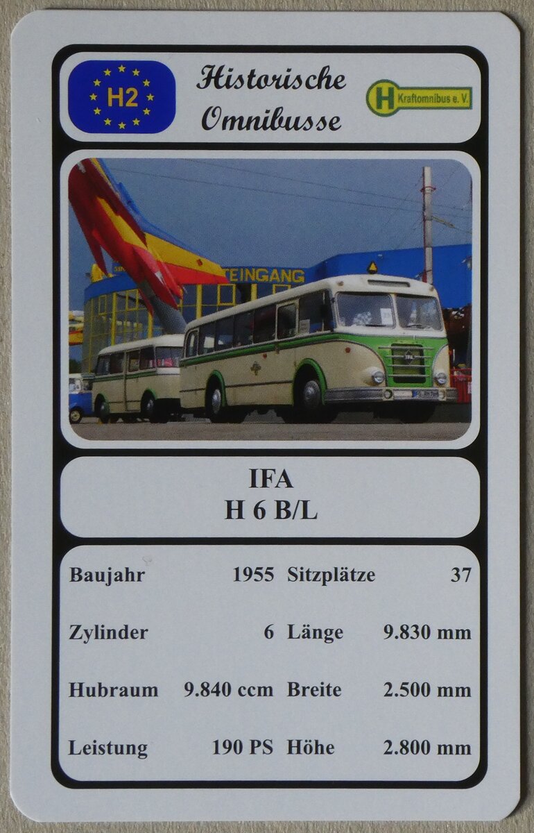 (272'699) - Quartett-Spielkarte mit IFA H 6 B/L von 1955 am 9. M�rz 2025 in Thun