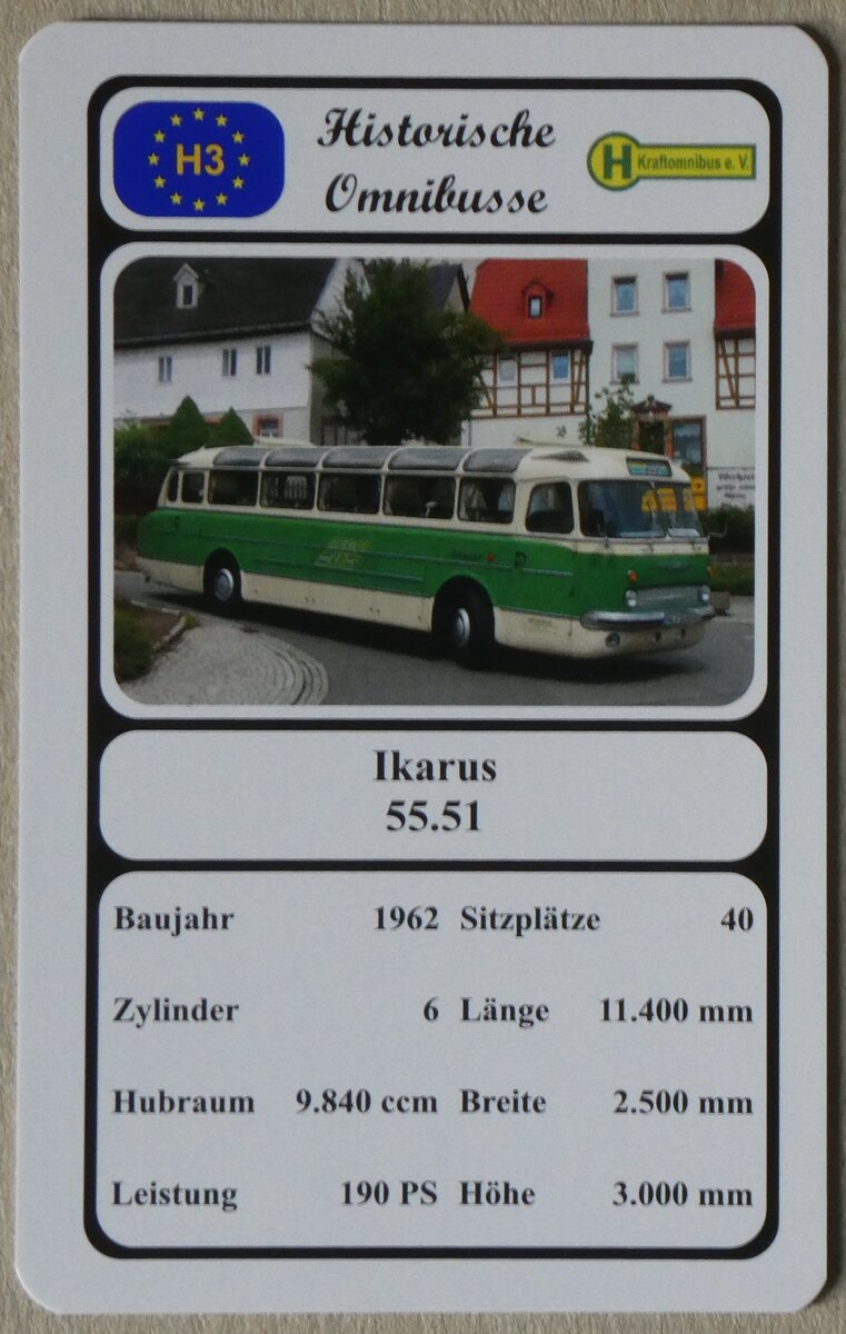 (272'700) - Quartett-Spielkarte mit Ikarus 55.51 von 1962 am 9. M�rz 2025 in Thun