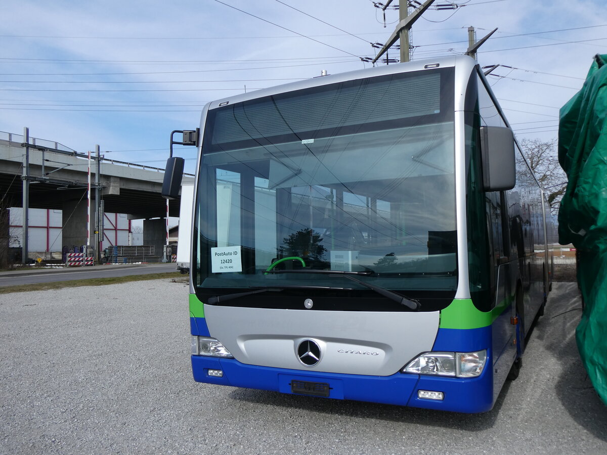 (272'739) - PostAuto Nordschweiz - PID 12'420 - Mercedes (ex TPL Lugano Nr. 404) am 9. M�rz 2025 in Kerzers, Murtenstrasse