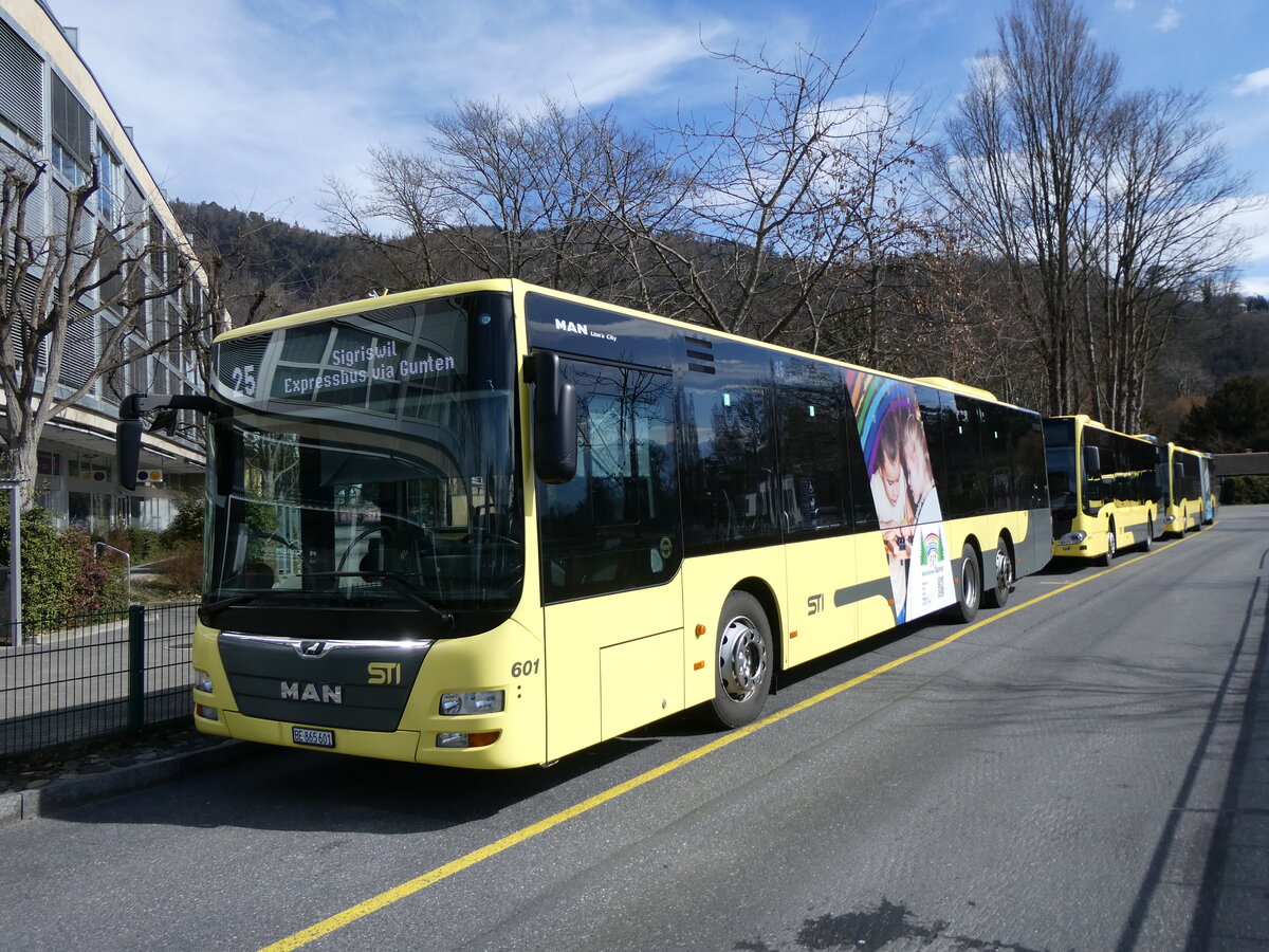 (272'740) - STI Thun - Nr. 601/BE 865'601 - MAN am 9. M�rz 2025 bei der Schiffl�ndte Thun