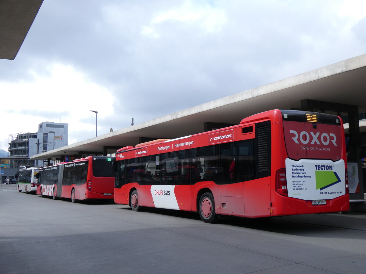 (272'913) - Chur Bus, Chur - Nr. 8/GR 97'508 - Mercedes am 14. M�rz 2025 beim Bahnhof Chur