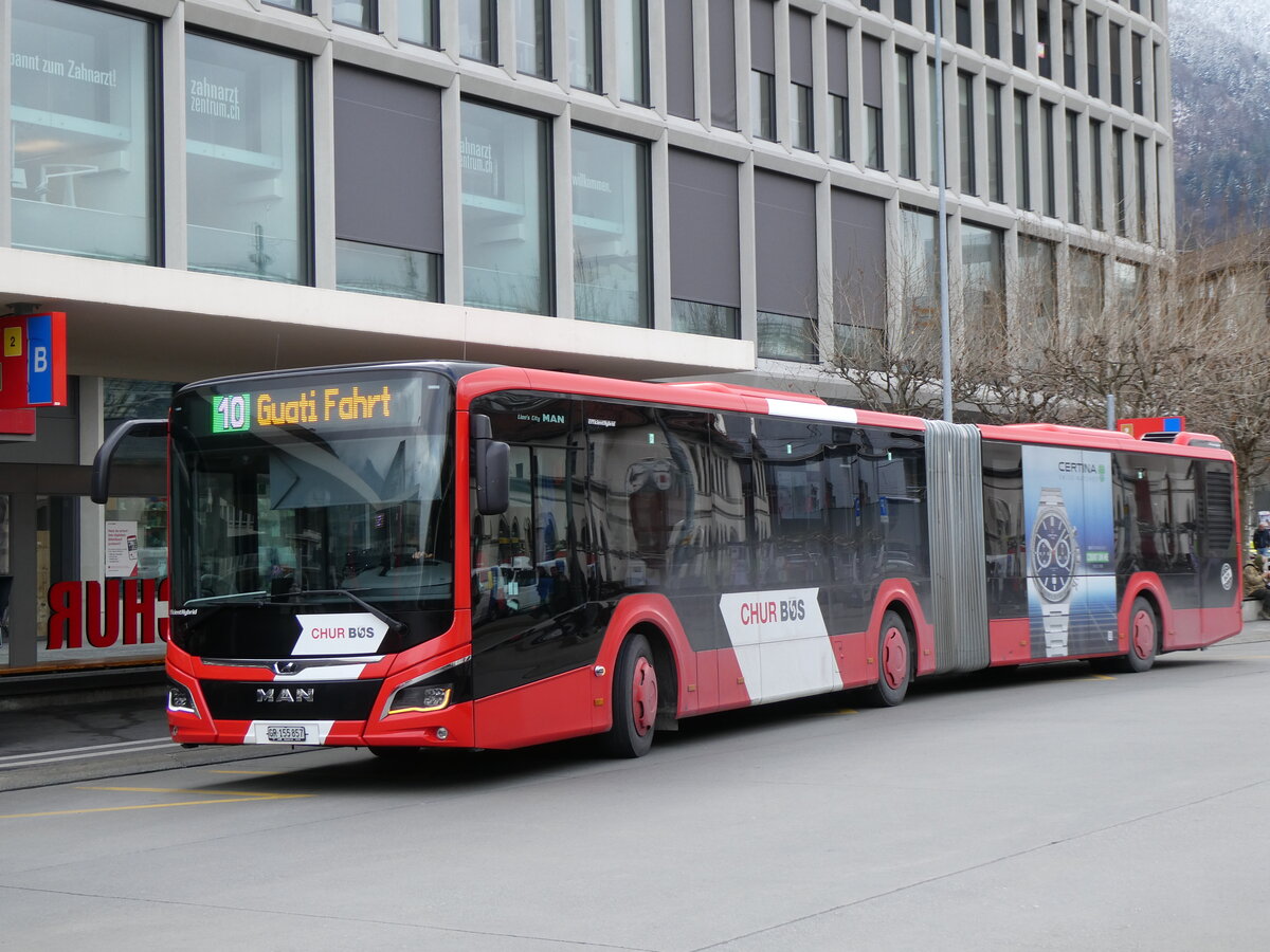 (272'918) - Chur Bus, Chur - Nr. 57/GR 155'857 - MAN am 14. M�rz 2025 beim Bahnhof Chur