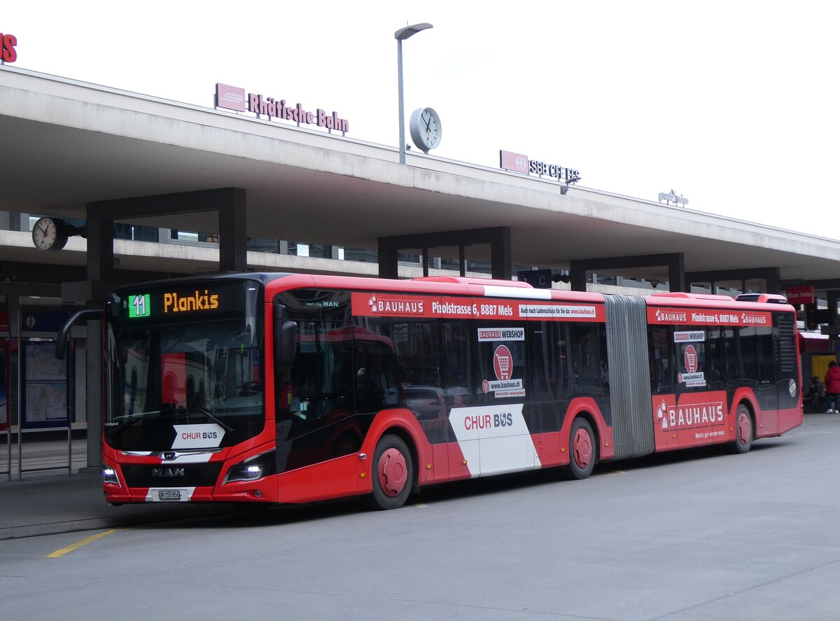 (272'926) - Chur Bus, Chur - Nr. 56/GR 155'856 - MAN am 14. M�rz 2025 beim Bahnhof Chur
