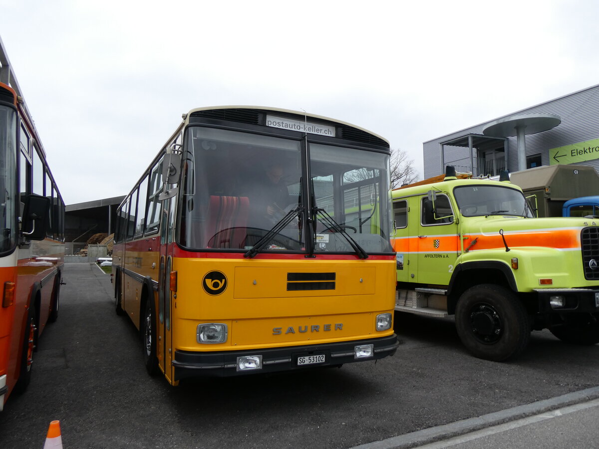 (272'992) - Keller, Niederwil - Nr. 4/SG 53'102 - Saurer/R&J (ex Keller, Hottwil Nr. 5/PID 1270; ex P 25'303; ex P 25'354) am 15. M�rz 2025 in Derendingen, Enter
