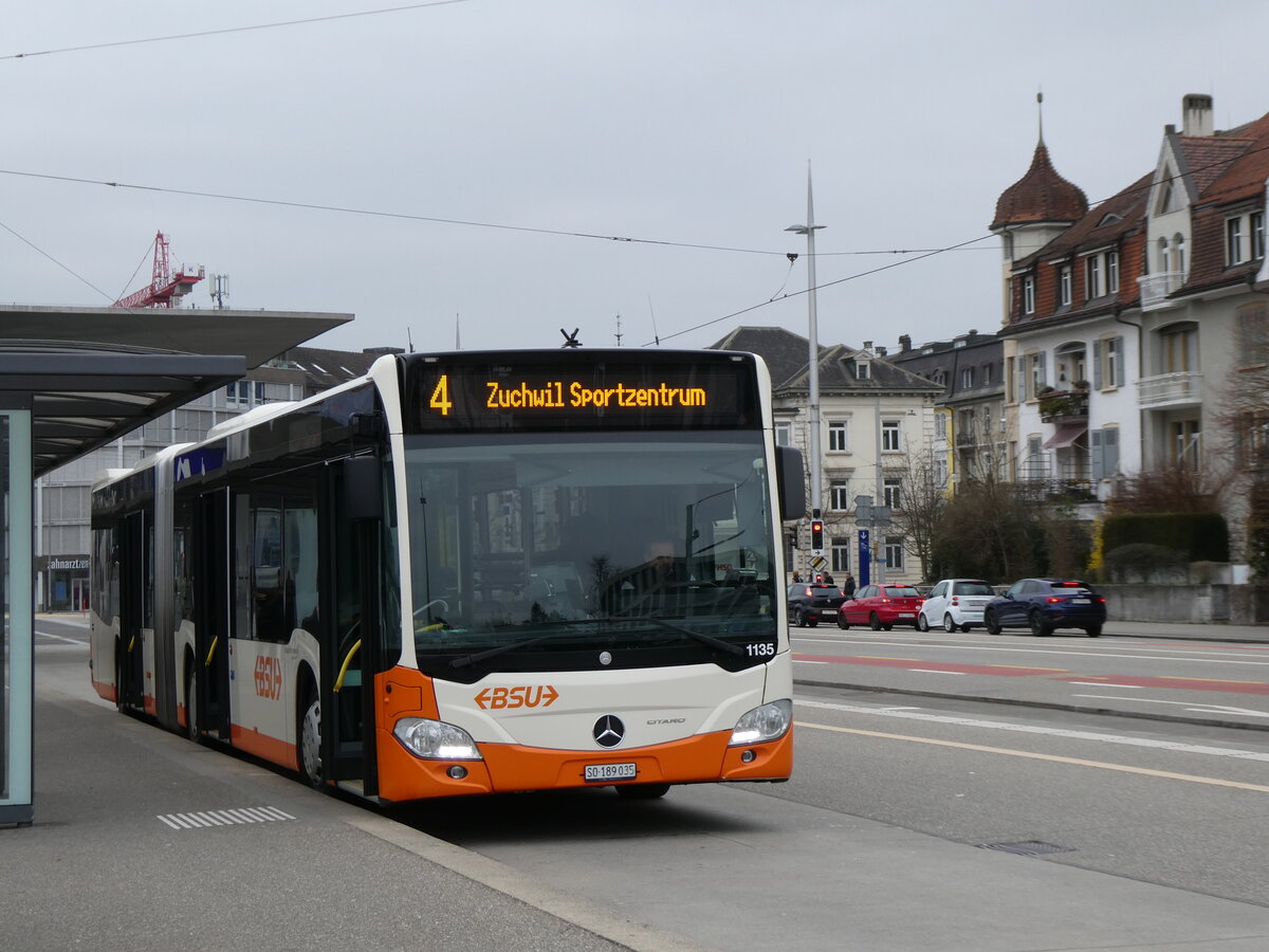 (273'011) - BSU Solothurn - Nr. 1135/SO 189'035 - Mercedes (ex Nr. 35) am 15. M�rz 2025 beim Hauptbahnhof Solothurn