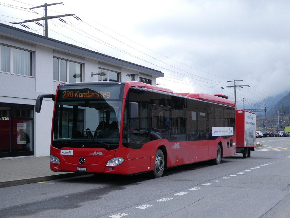 (273'045) - AFA Adelboden - Nr. 95/BE 26'774 - Mercedes am 17. M�rz 2025 beim Bahnhof Frutigen