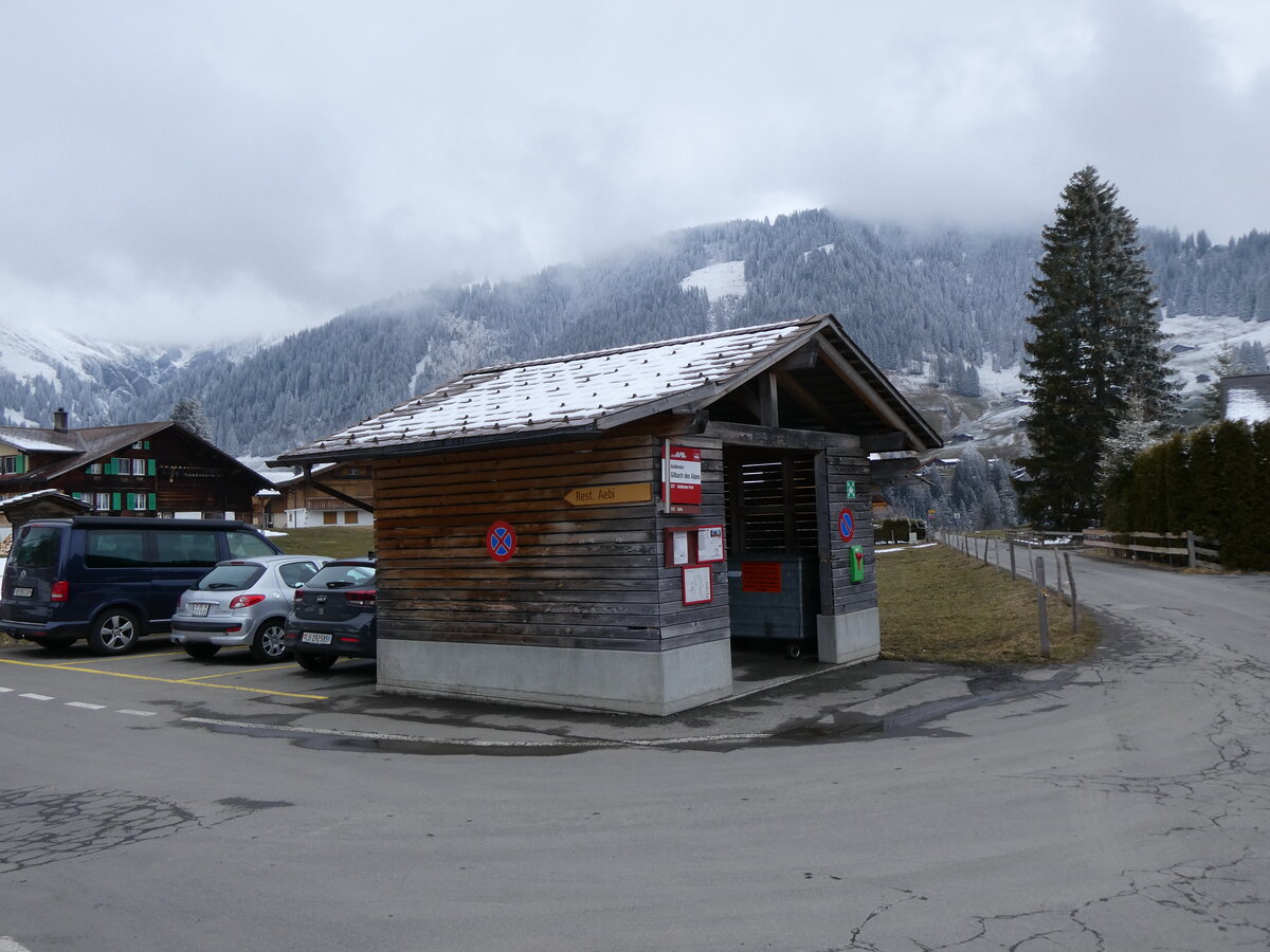 (273'048) - AFA/Portenier-Haltestelle am 17. M�rz 2025 in Adelboden, Gilbach des Alpes
