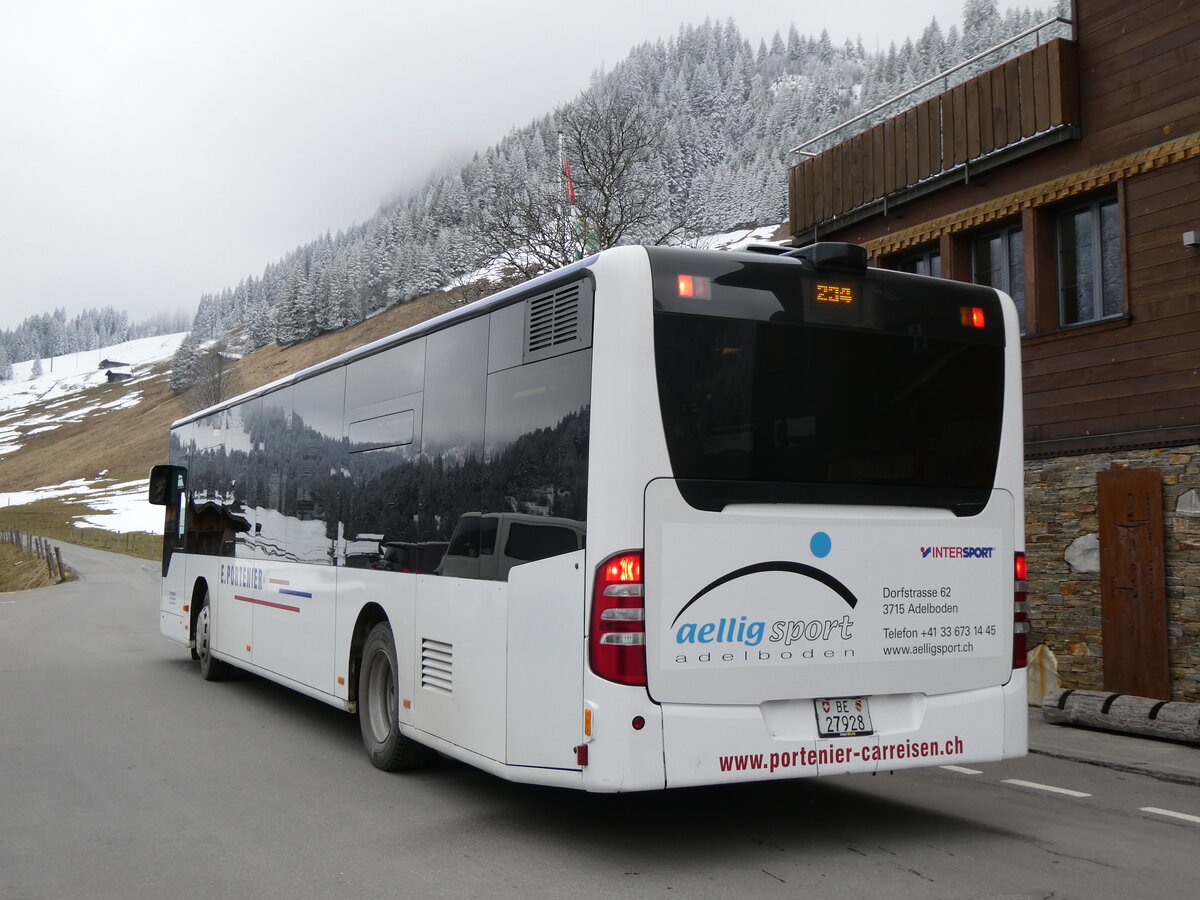 (273'049) - Portenier, Adelboden - Nr. 1/BE 27'928 - Mercedes (ex FRA-Bus, D-Frankfurt) am 17. M�rz 2025 in Adelboden, Gilbach des Alpes