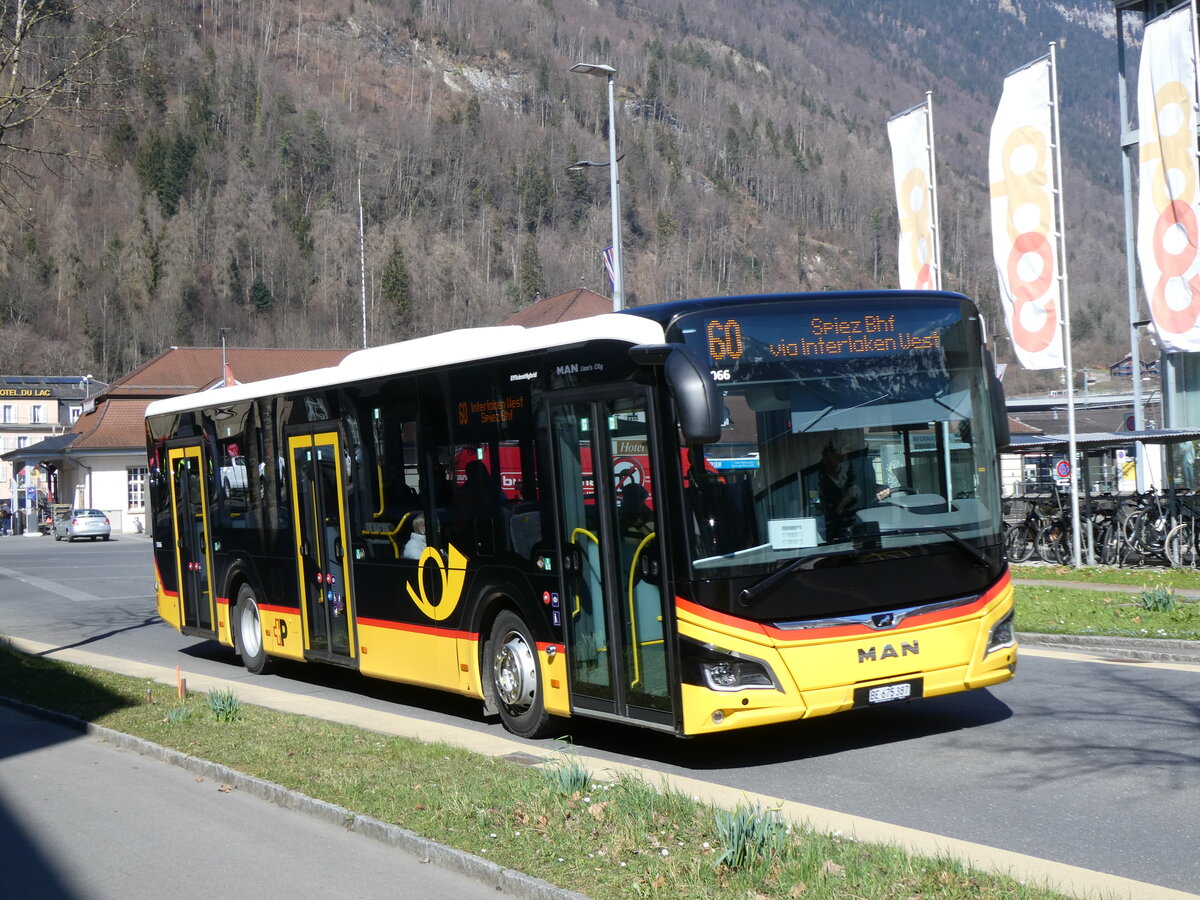 (273'074) - PostAuto Bern - BE 675'387/PID 12'066 - MAN am 18. M�rz 2025 beim Bahnhof Interlaken Ost
