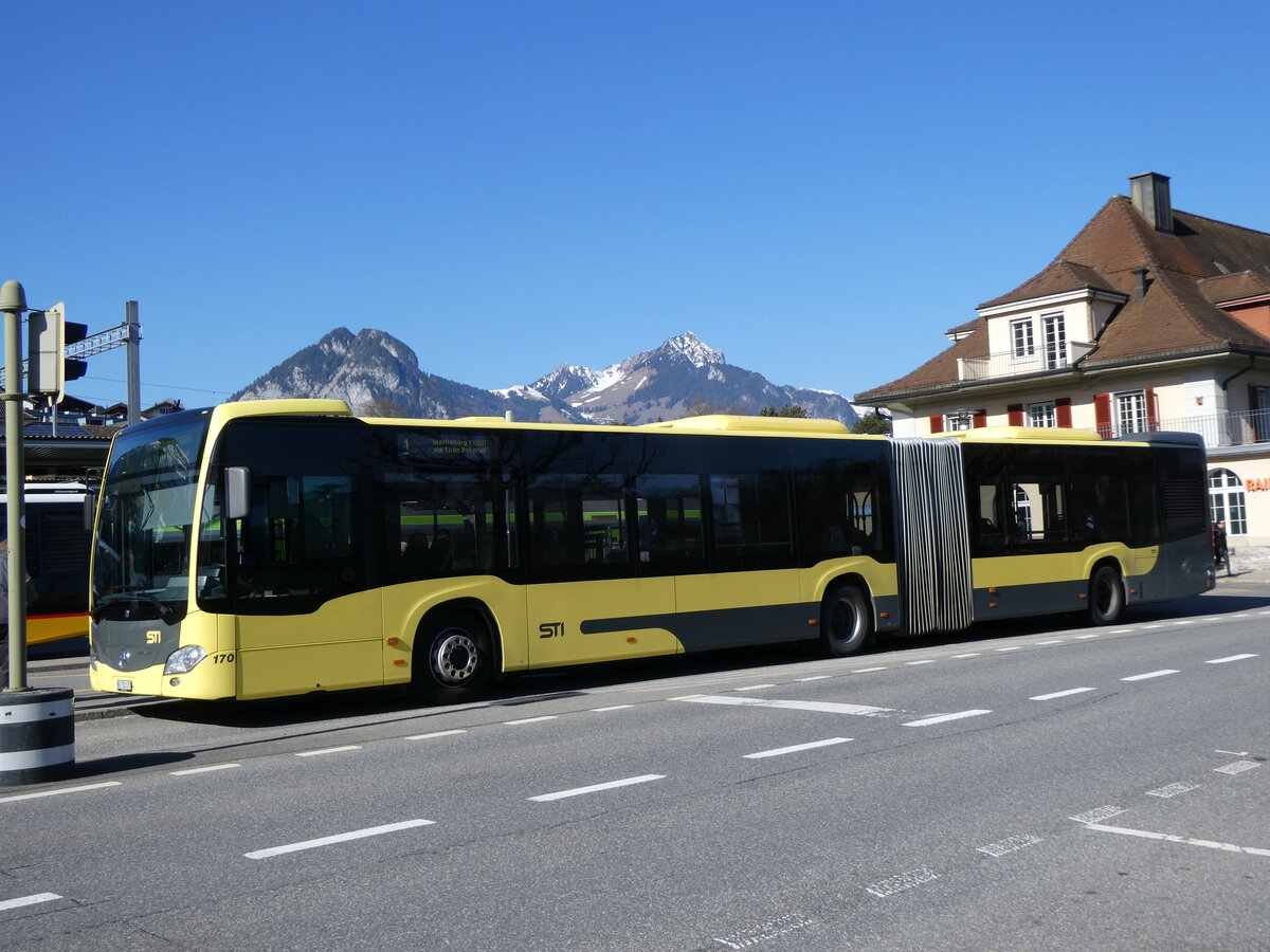 (273'083) - STI Thun - Nr. 170/BE 752'170 - Mercedes am 20. M�rz 2025 beim Bahnhof Spiez
