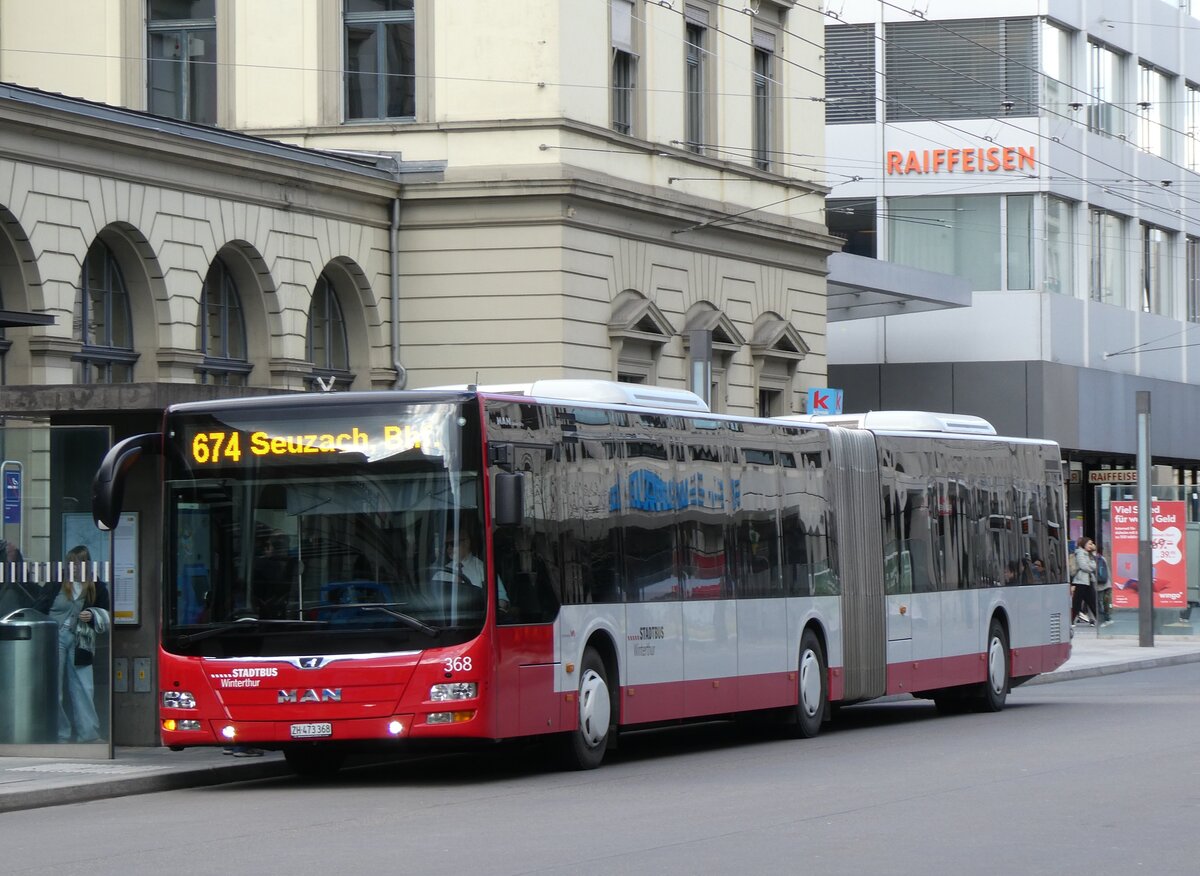 (273'173) - SW Winterthur - Nr. 368/ZH 473'368 - MAN am 24. M�rz 2025 beim Hauptbahnhof Winterthur