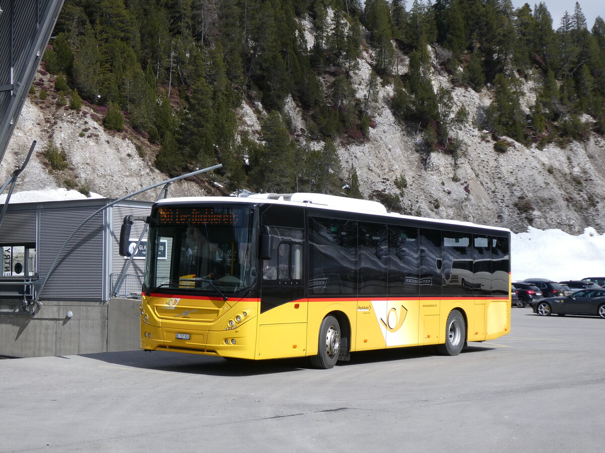 (273'221) - PostAuto Bern - BE 707'920/PID 11'459 - Volvo (ex K�bli, Gstaad BE 671'405; ex K�bli, Gstaad BE 21'779) am 27. M�rz 2025 in Col du Pillon, Glacier 3000