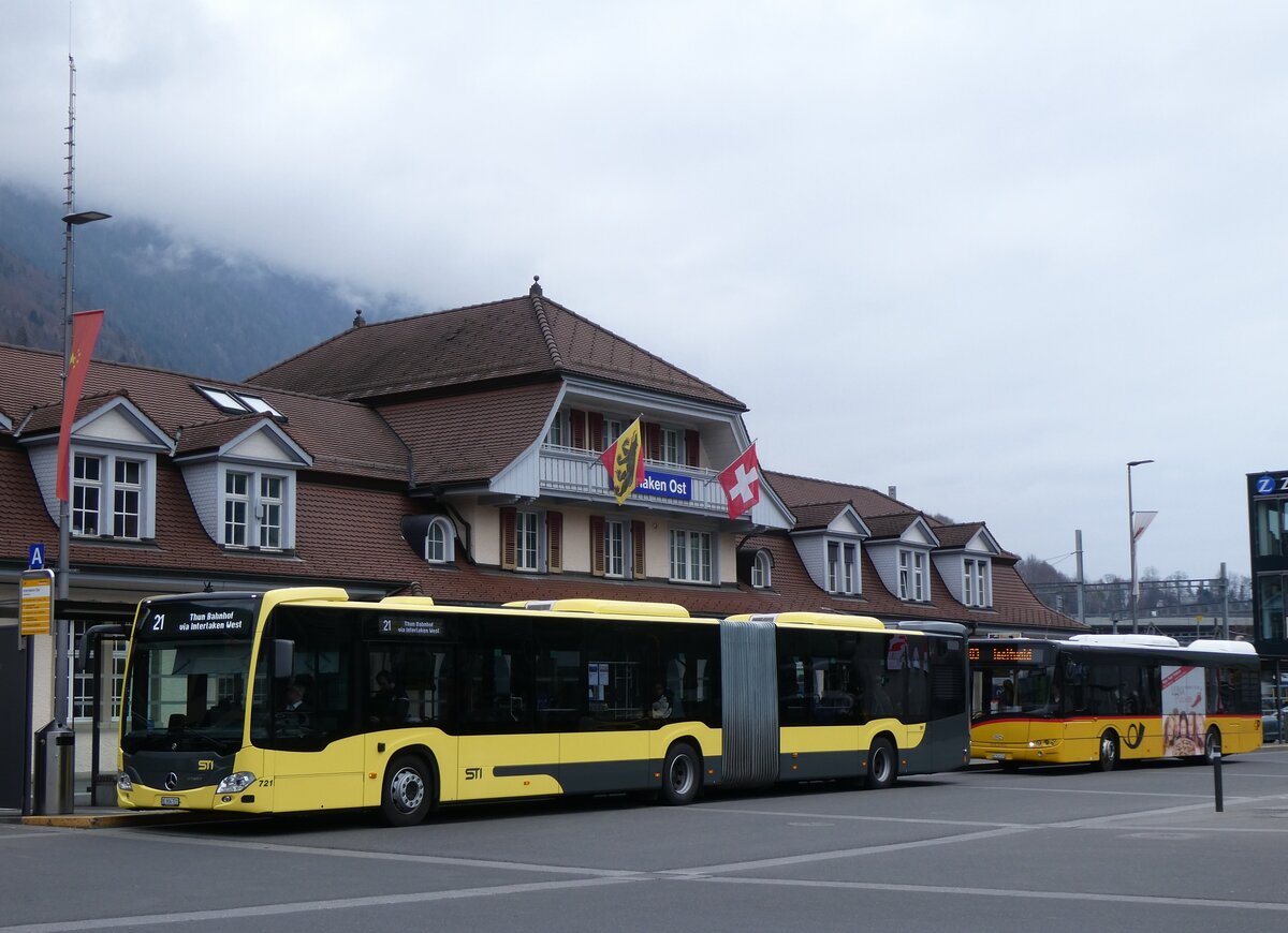 (273'244) - STI Thun - Nr. 721/BE 904'721 - Mercedes am 28. M�rz 2025 beim Bahnhof Interlaken Ost