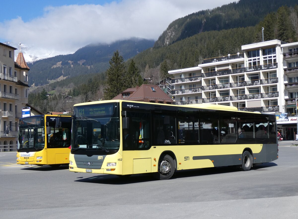 (273'259) - STI Thun - Nr. 152/BE 801'152 - MAN am 28. M�rz 2025 beim Bahnhof Grindelwald 