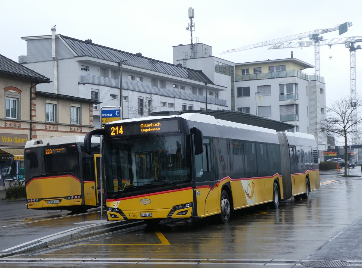 (273'353) - Stutz, Jonen - Nr. 374/ZH 233'221/PID 11'209 - Solaris am 29. M�rz 2025 beim Bahnhof Affoltern