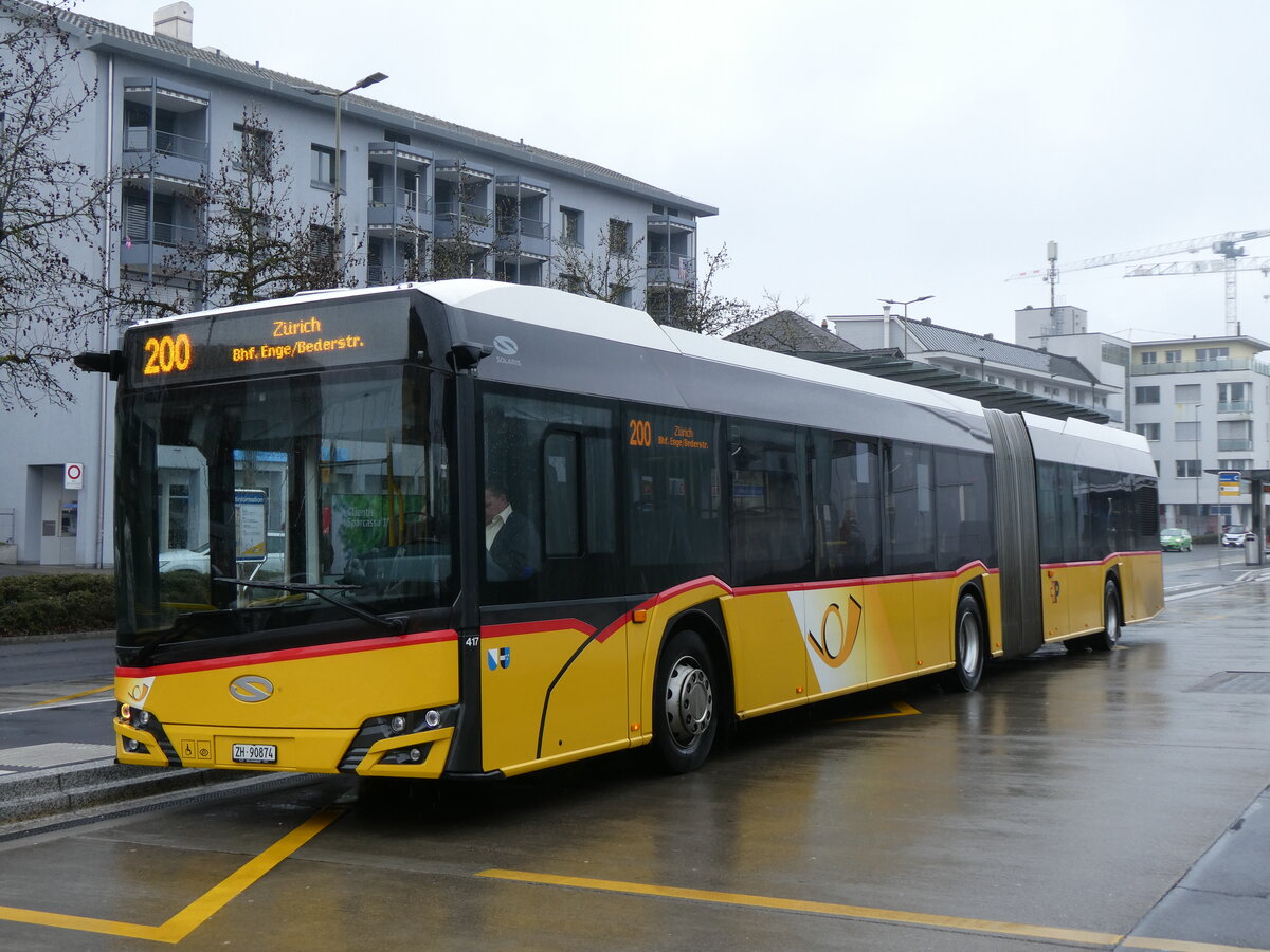 (273'359) - Stutz, Jonen - Nr. 417/ZH 90'874/PID 11'792 - Solaris am 29. M�rz 2025 beim Bahnhof Affoltern