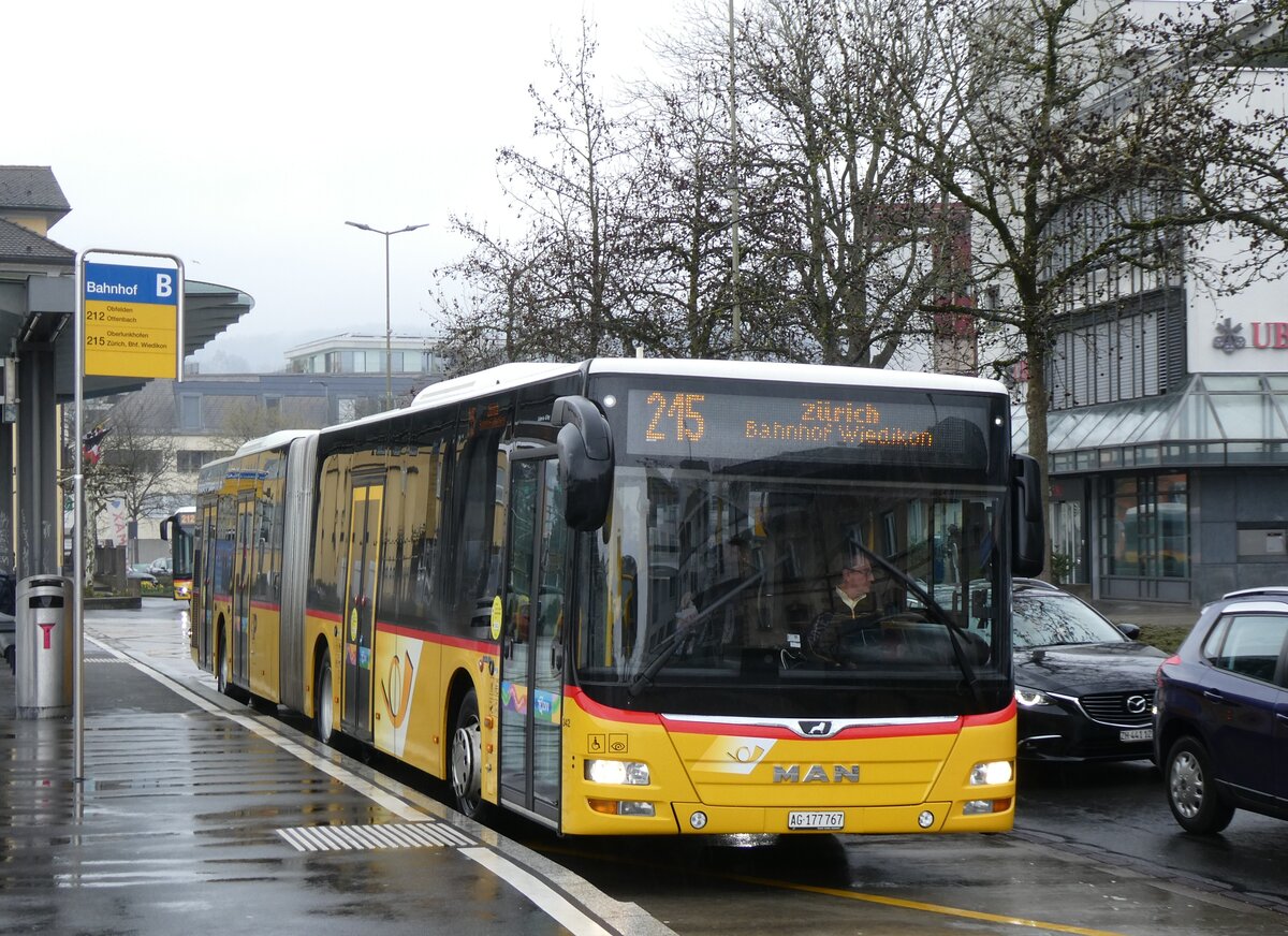 (273'361) - Stutz, Jonen - Nr. 342/AG 177'767/PID 10'876 - MAN (ex Nr. 343) am 29. M�rz 2025 beim Bahnhof Affoltern