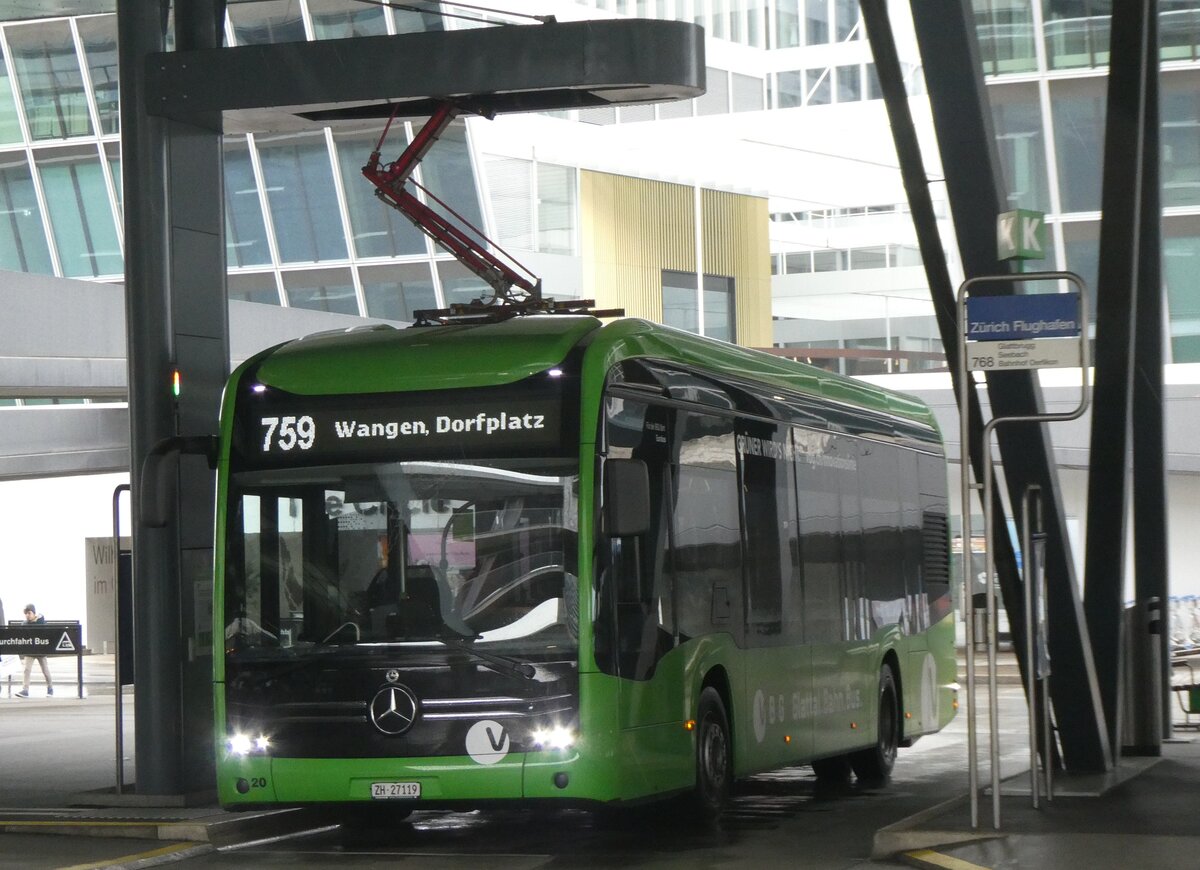 (273'409) - Welti-Furrer, Bassersdorf - Nr. 20/ZH 27'119 - eMercedes am 29. M�rz 2025 in Z�rich-Flughafen