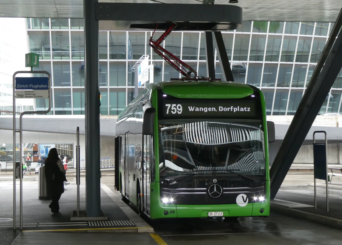 (273'412) - Welti-Furrer, Bassersdorf - Nr. 20/ZH 27'119 - eMercedes am 29. M�rz 2025 in Z�rich-Flughafen