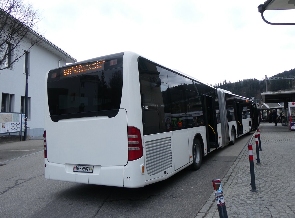 (273'434) - Eurobus, Arbon - Nr. 41/TG 239'027/PID 5330 - Mercedes (ex Nr. 14) am 31. M�rz 2025 beim Bahnhof Langnau