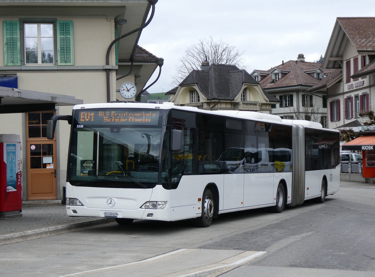 (273'439) - Eurobus, Arbon - Nr. 41/TG 239'027/PID 5330 - Mercedes (ex Nr. 14) am 31. M�rz 2025 beim Bahnhof Langnau
