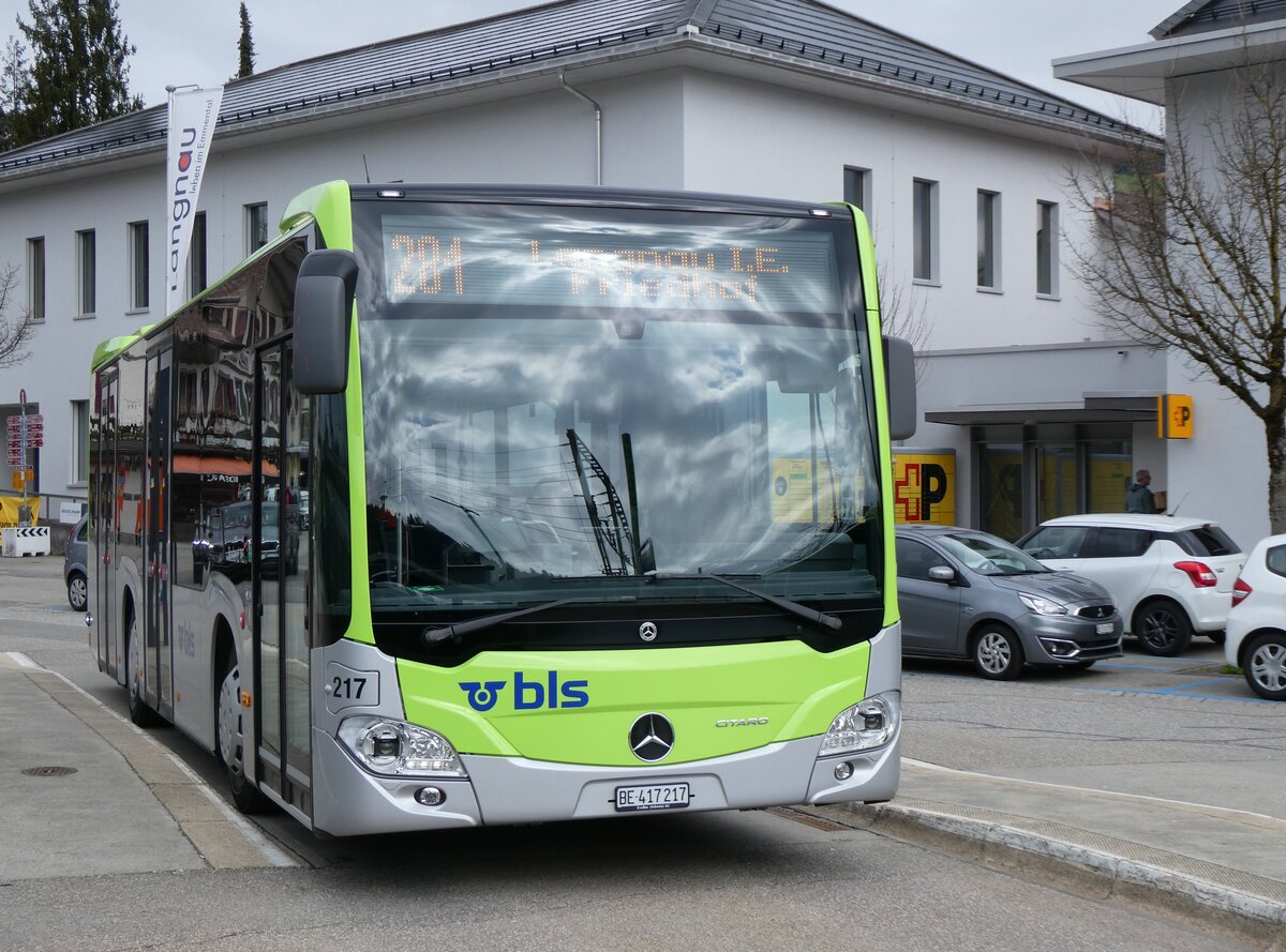 (273'441) - Busland, Burgdorf - Nr. 217/BE 417'217 - Mercedes am 31. M�rz 2025 beim Bahnhof Langnau