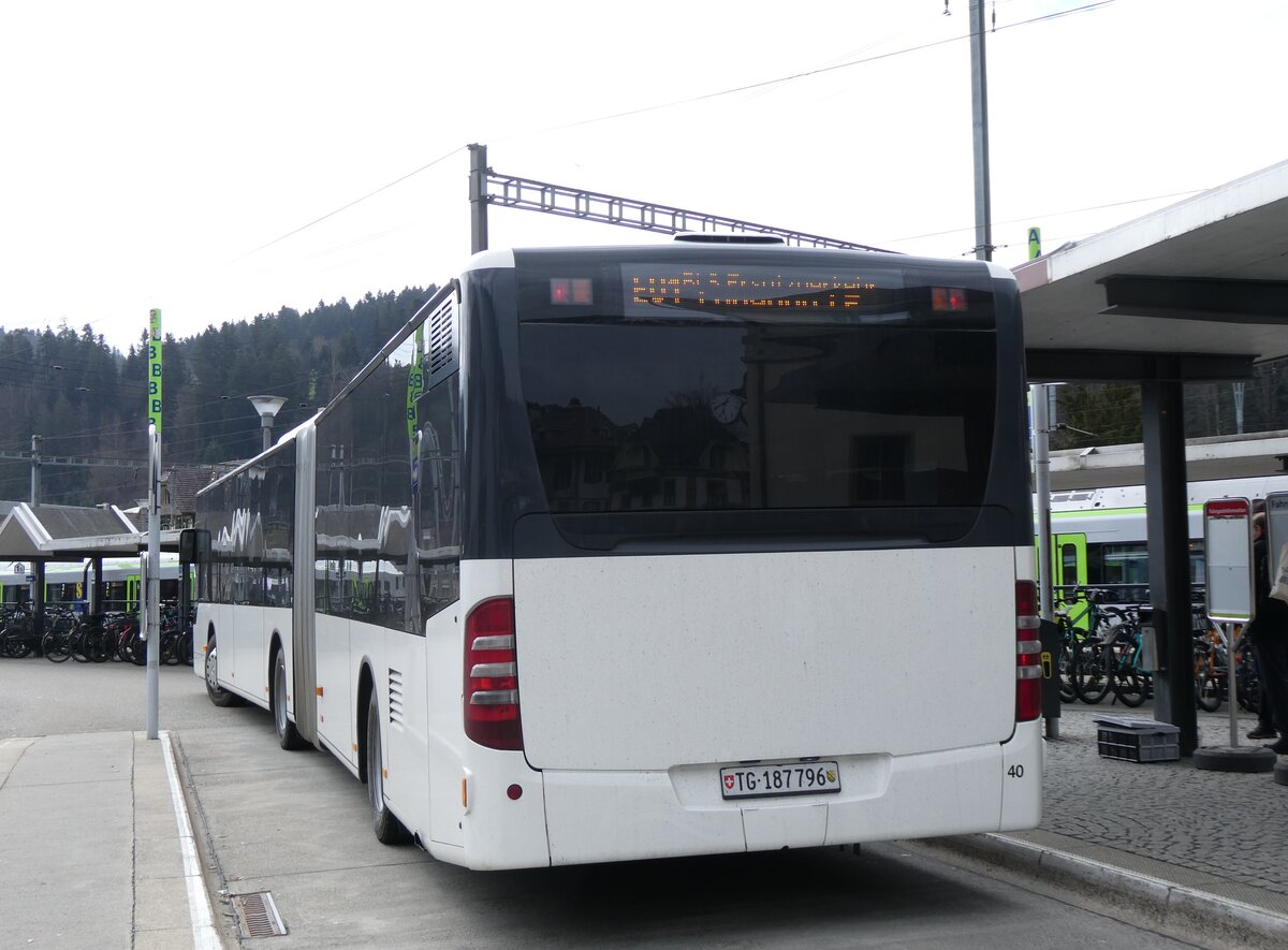 (273'444) - Eurobus, Arbon - Nr. 40/TG 187'796/PID 4547 - Mercedes (ex Nr. 13) am 31. M�rz 2025 beim Bahnhof Langnau
