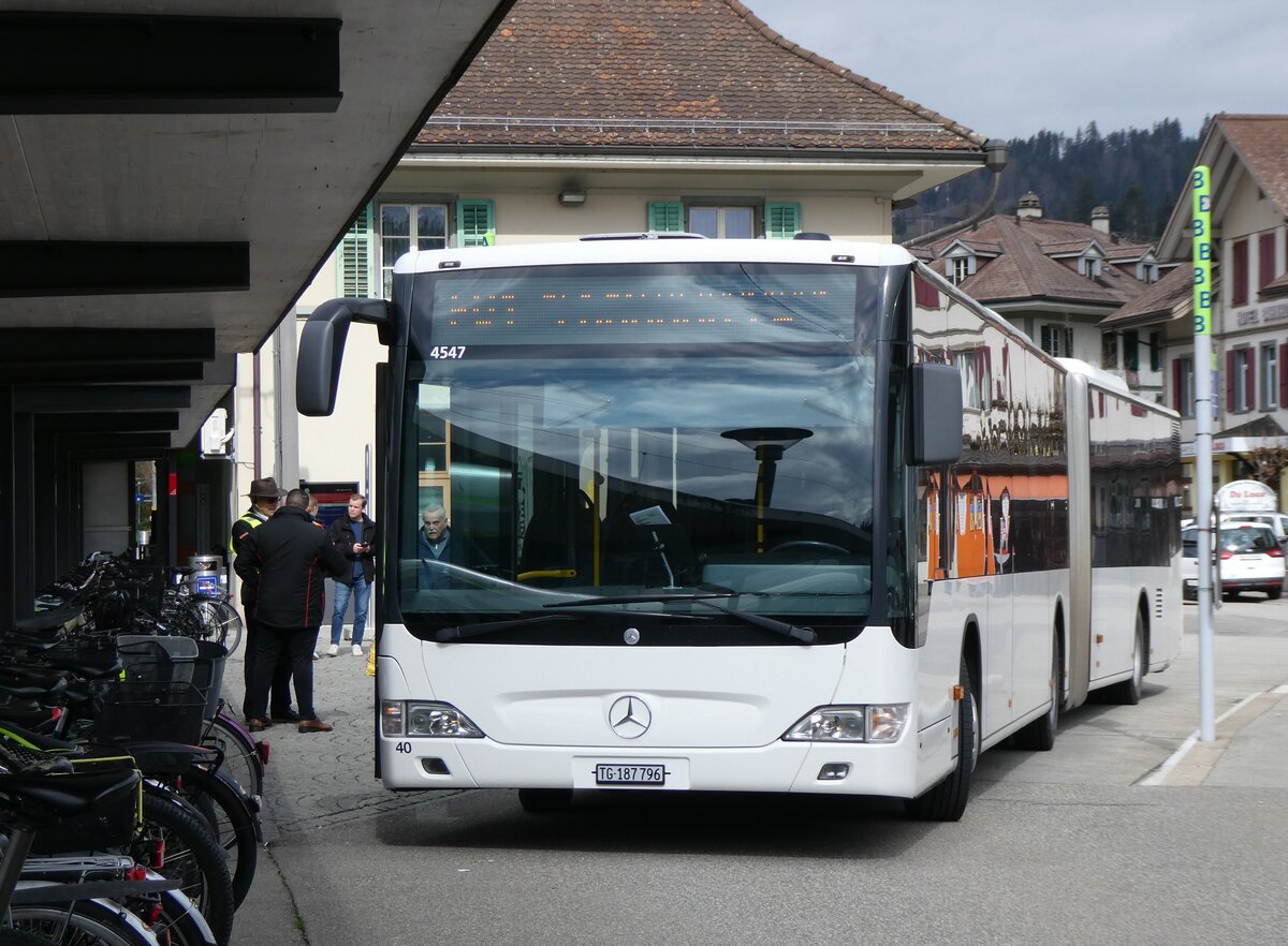 (273'445) - Eurobus, Arbon - Nr. 40/TG 187'796/PID 4547 - Mercedes (ex Nr. 13) am 31. M�rz 2025 beim Bahnhof Langnau