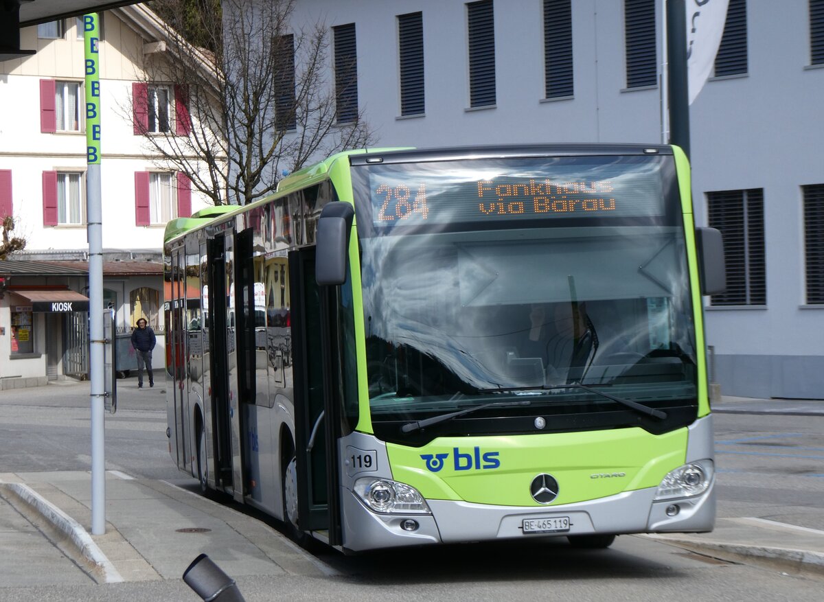 (273'455) - Busland, Burgdorf - Nr. 119/BE 465'119 - Mercedes am 31. M�rz 2025 beim Bahnhof Langnau