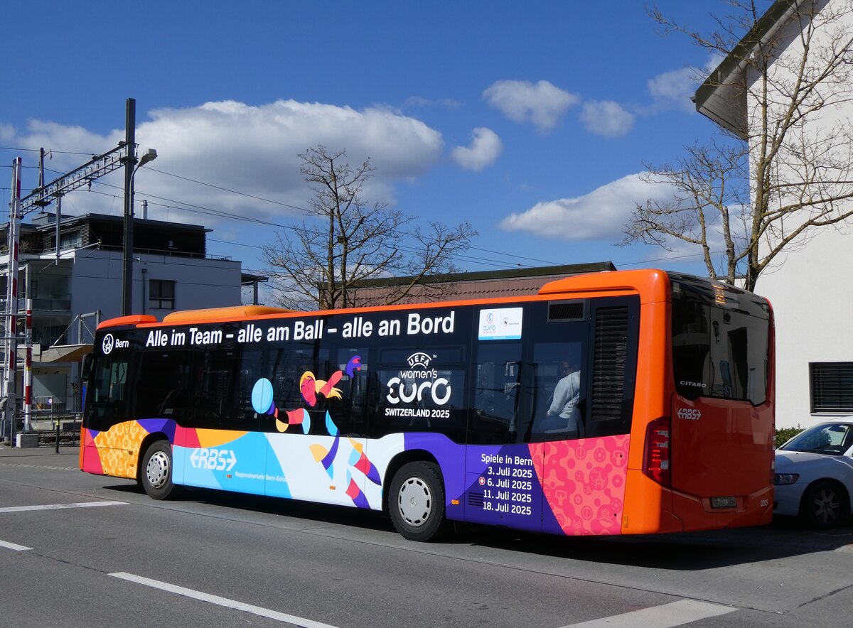 (273'475) - RBS Worblaufen - Nr. 3205/BE 717'305 - Mercedes (ex Nr. 5) am 31. M�rz 2025 beim Bahnhof Sch�nb�hl