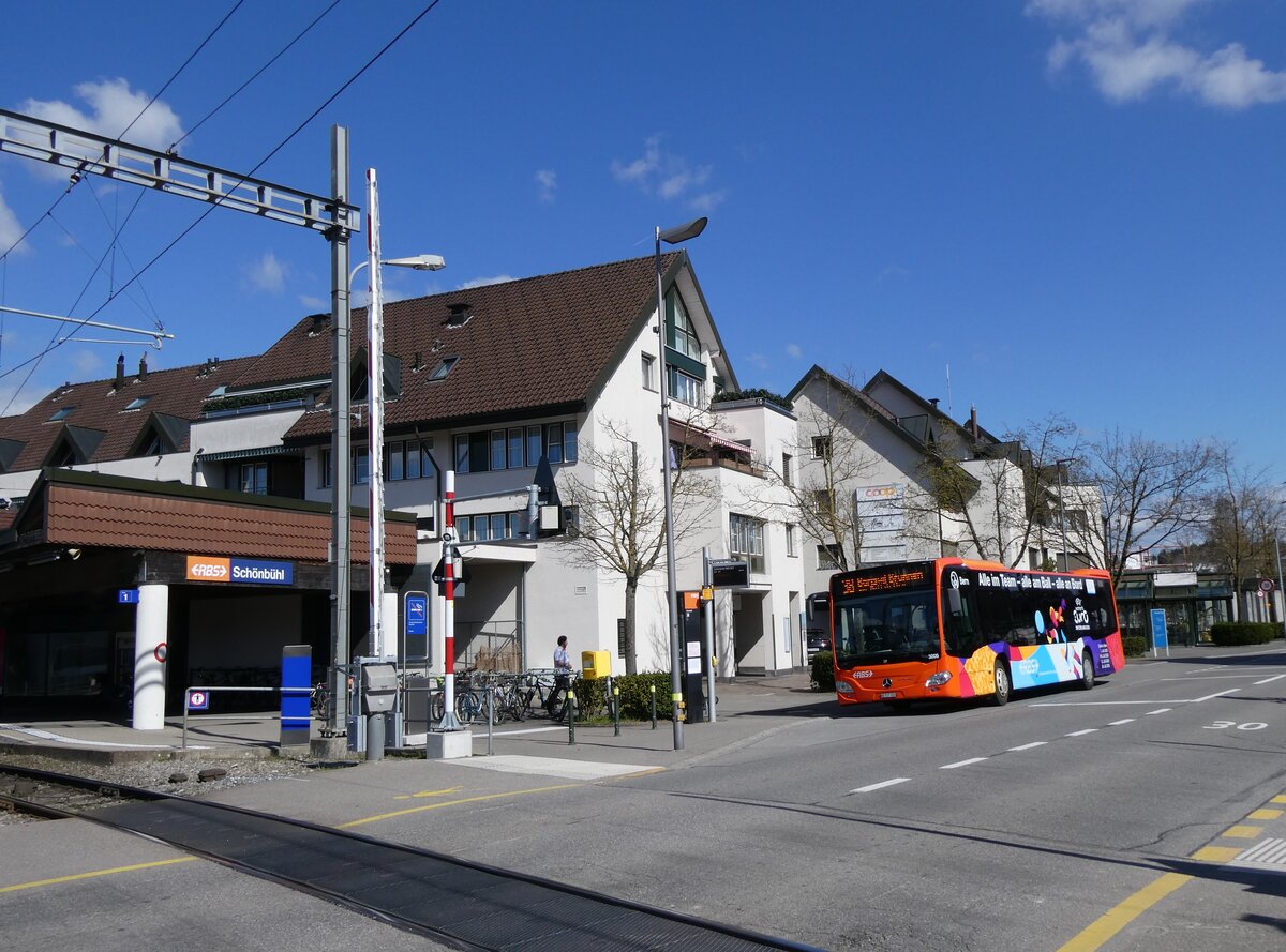 (273'477) - RBS Worblaufen - Nr. 3205/BE 717'305 - Mercedes (ex Nr. 5) am 31. M�rz 2025 beim Bahnhof Sch�nb�hl