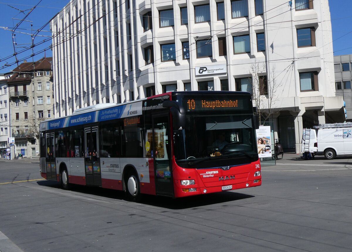 (273'494) - SW Winterthur - Nr. 241/ZH 526'241 - MAN (ex Nr. 232) am 2. April 2025 beim Hauptbahnhof Winterthur