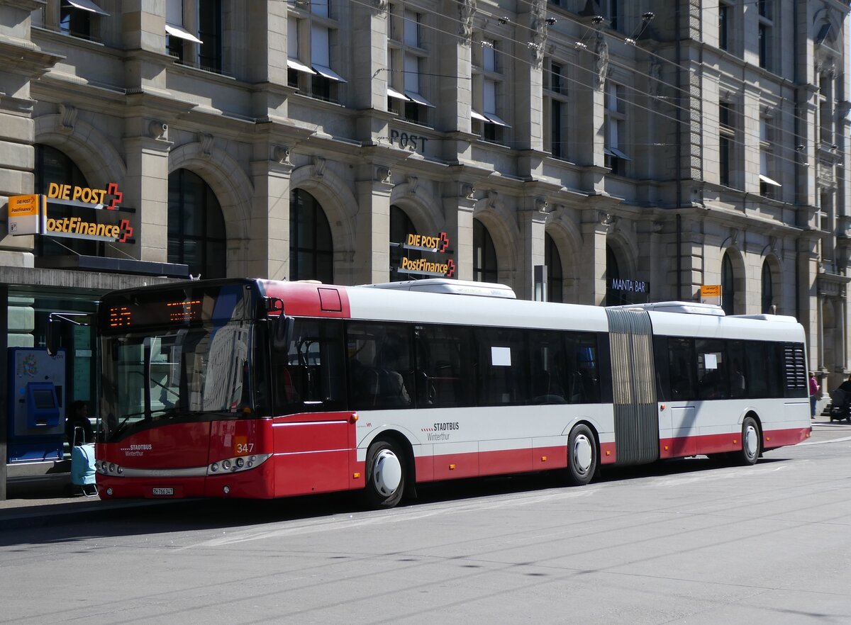 (273'509) - SW Winterthur - Nr. 347/ZH 766'347 - Solaris am 2. April 2025 beim Hauptbahnhof Winterthur