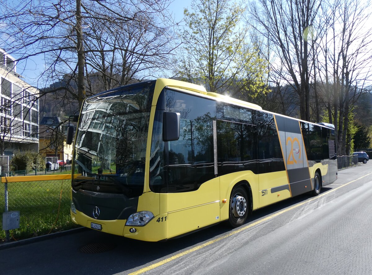 (273'769) - STI Thun - Nr. 411/BE 419'411 - Mercedes am 9. April 2025 bei der Schiffl�ndte Thun