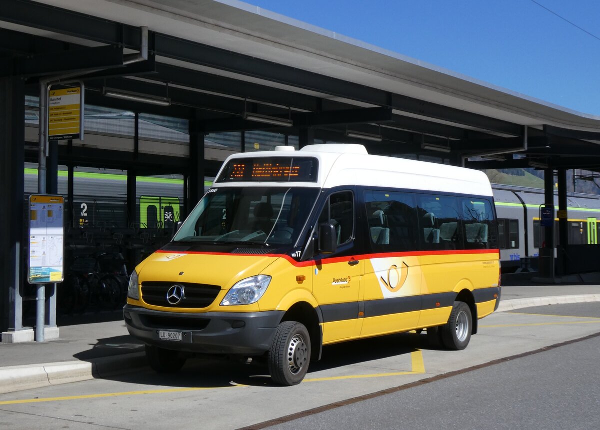 (273'827) - Amstein, Willisau - Nr. MB 17/LU 90'207/PID 5650 - Mercedes (ex Schnider, Sch�pfheim) am 11. April 2025 beim Bahnhof Sch�pfheim