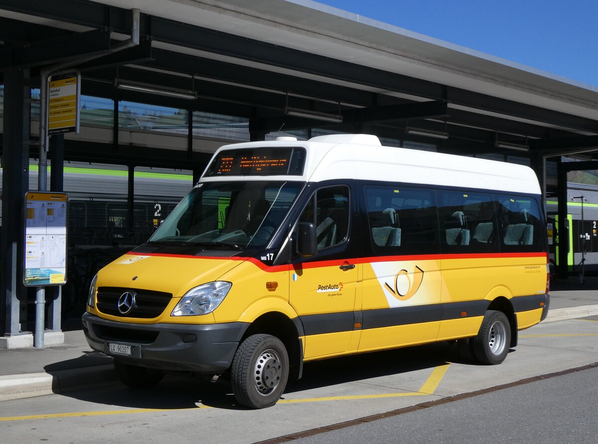 (273'828) - Amstein, Willisau - Nr. MB 17/LU 90'207/PID 5650 - Mercedes (ex Schnider, Sch�pfheim) am 11. April 2025 beim Bahnhof Sch�pfheim 