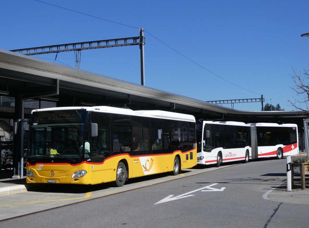 (273'839)  Amstein, Willisau - Nr. MB 14/LU 15'506/PID 10'861 - Mercedes am 11. April 2025 beim Bahnhof Sch�pfheim